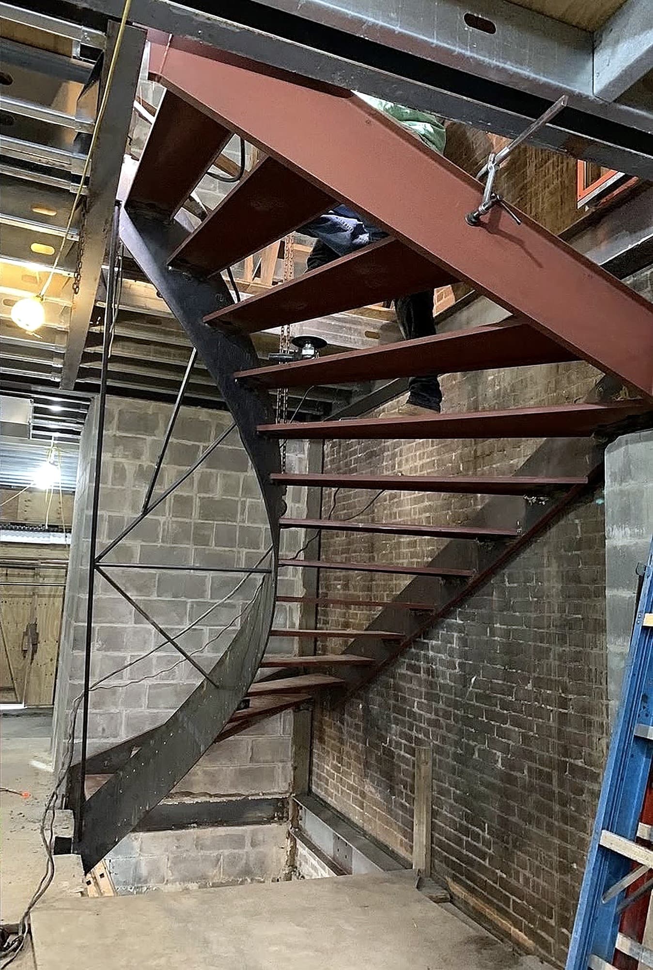 Curved Steel Staircase, Staircase, Brooklyn, NY